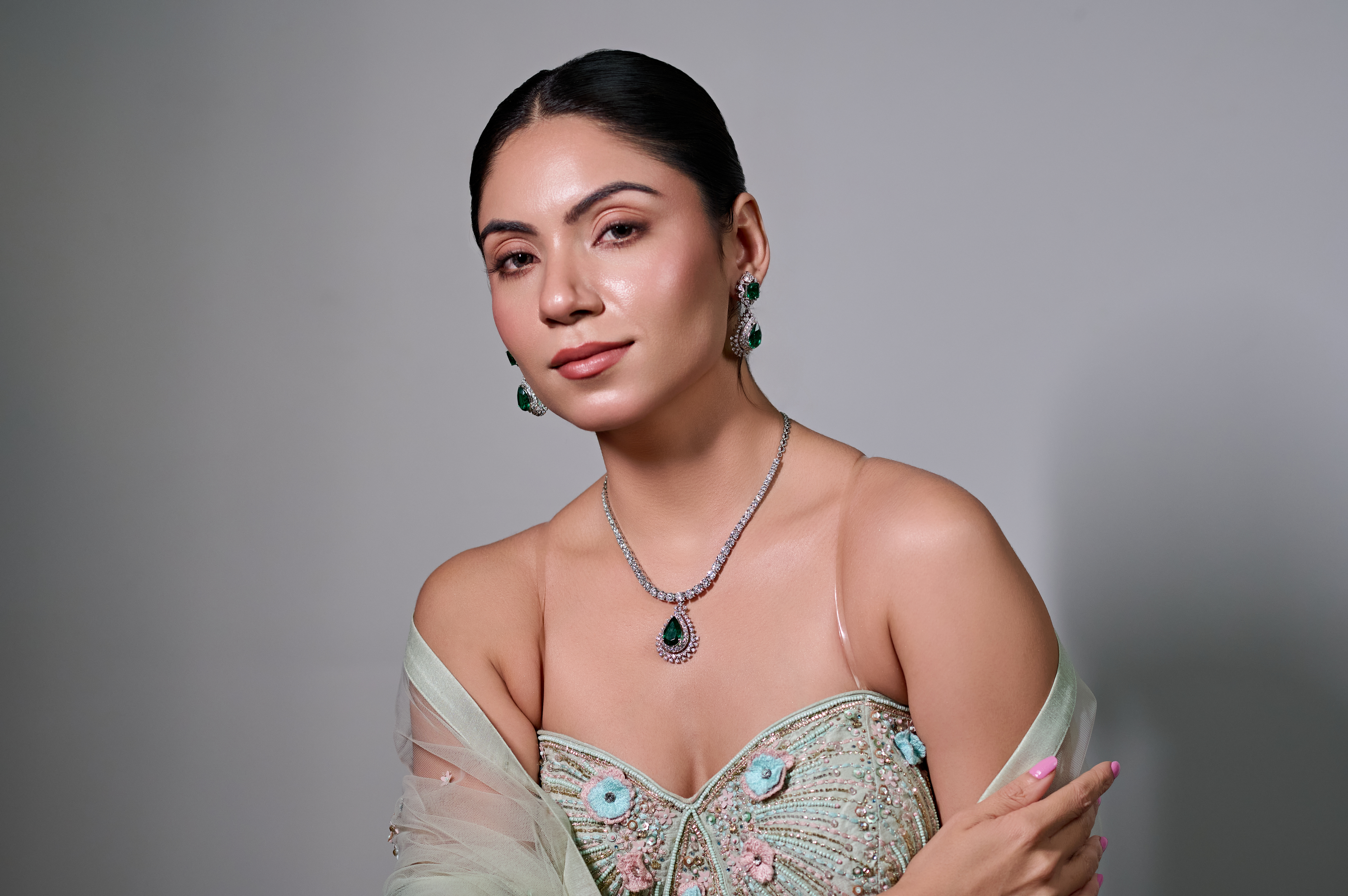 Aurique lab grown diamond boutique interior in warm terracotta and black palette