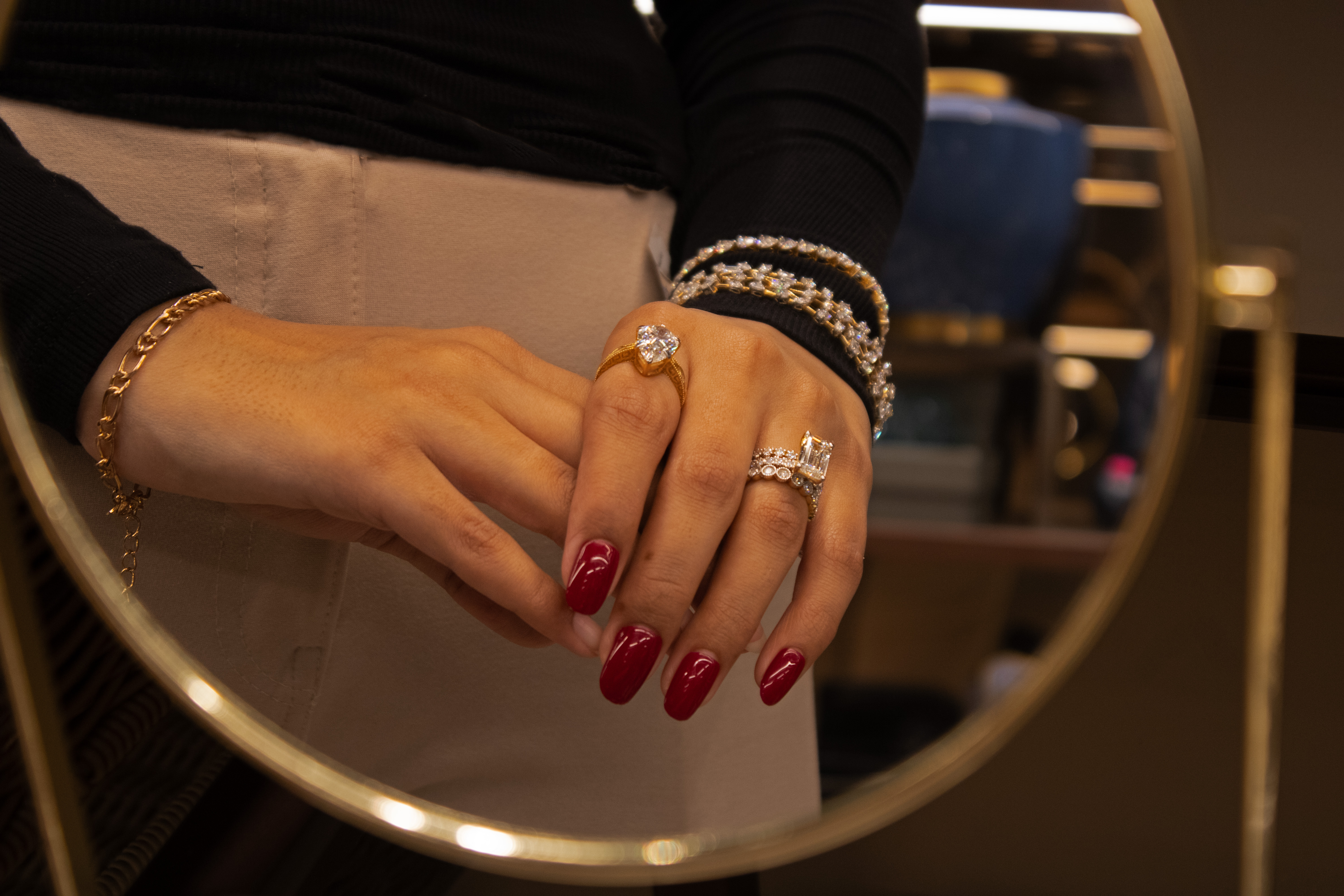 Contemporary lab grown diamond necklaces and statement earrings by Aurique for modern women