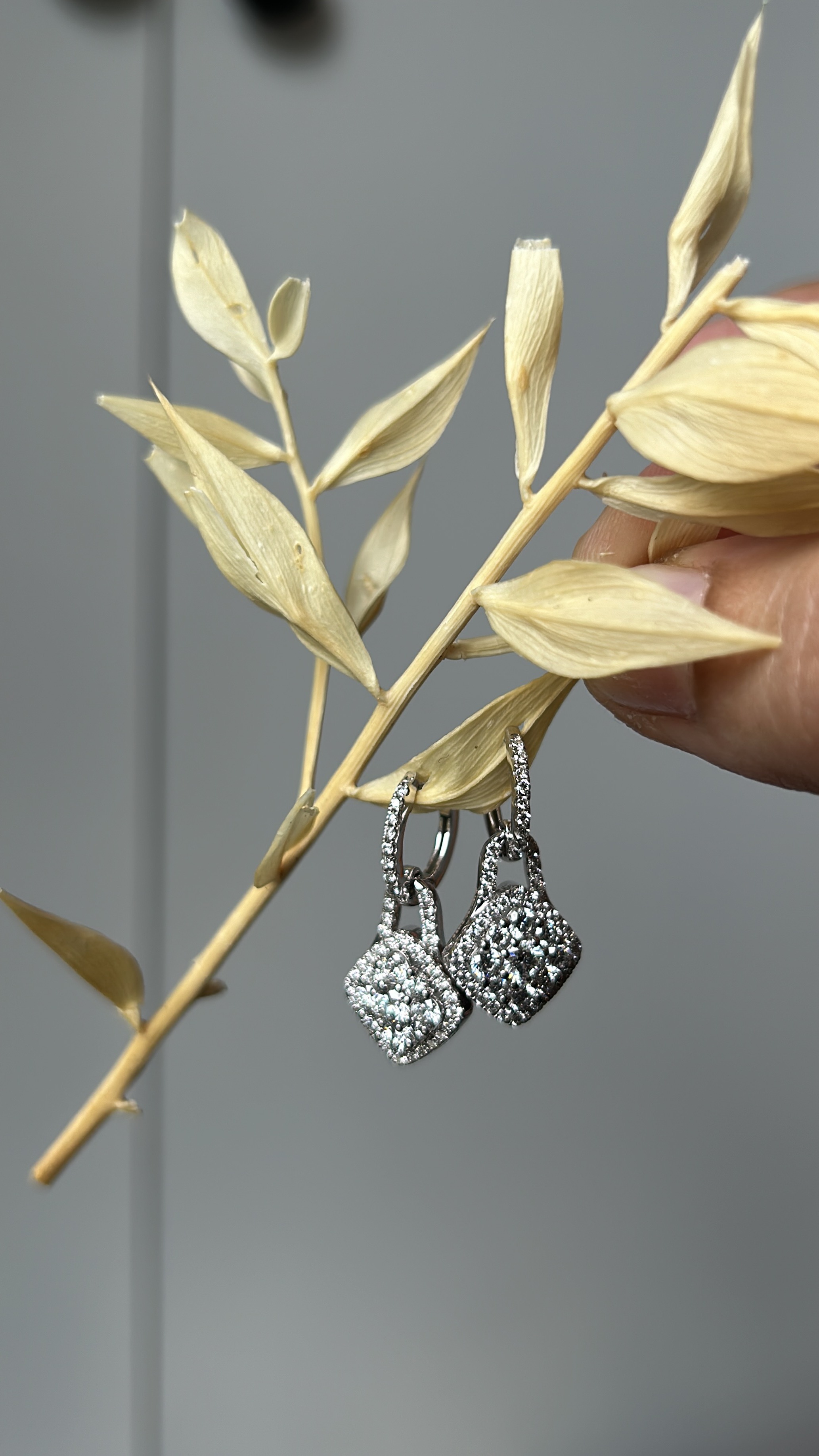 Kohana minimal lab grown diamond stud earrings in sterling silver with rhodium finish